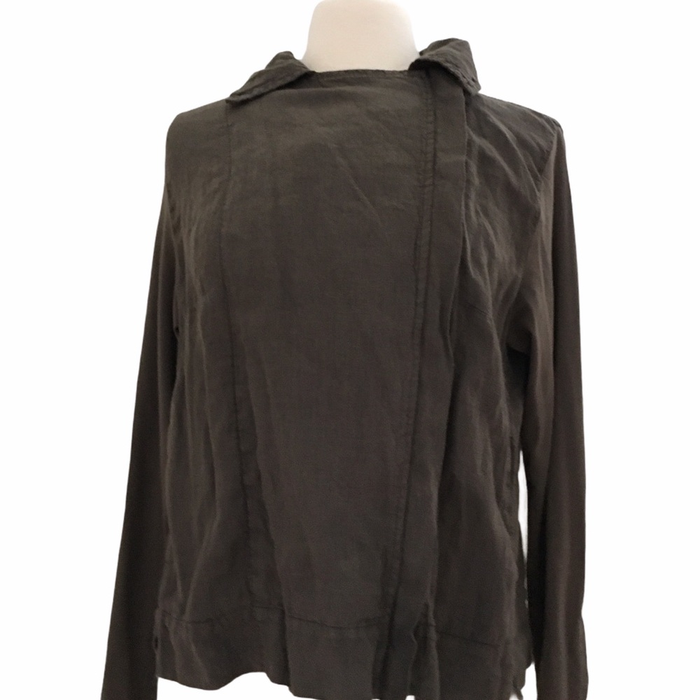 FLAX Wanderlust Linen Jacket Relaxed Java Small - Picture 6 of 15